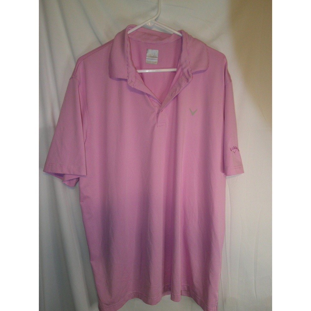 Callaway Mens Golf Polo Shirt Pink Short Sleeve Athletic Casual XL